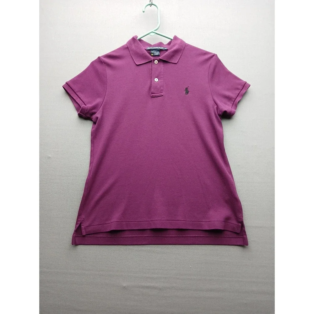Girls Ralph Lauren Pull Over Shirt Sport Polo Plumb Color Large Slim Fit